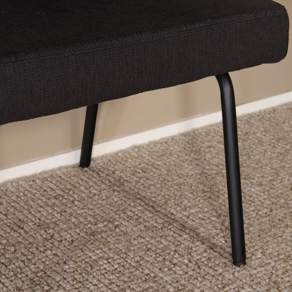 Eetkamerbank Wendy 200cm zwart stof eetbank Eetkamerbank Wendy 200cm zwart stof eetbank