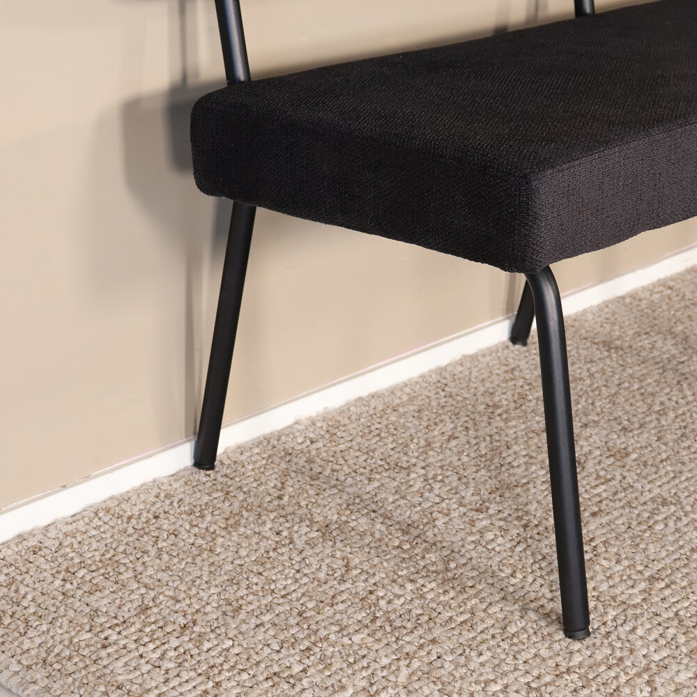 Eetkamerbank Wendy 200cm zwart stof eetbank Eetkamerbank Wendy 200cm zwart stof eetbank