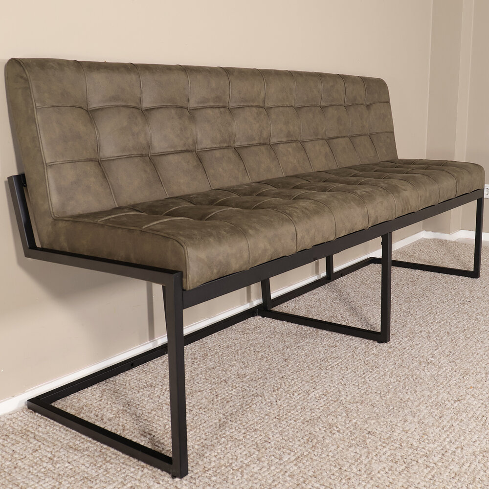 Eetkamerbank Vito 200cm donkergroen microvezel eetbank