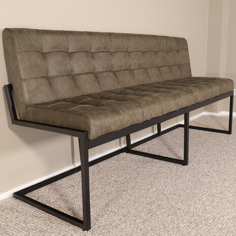 Lizzely Garden & Living Eetkamerbank Vito 200cm donkergroen microvezel eetbank