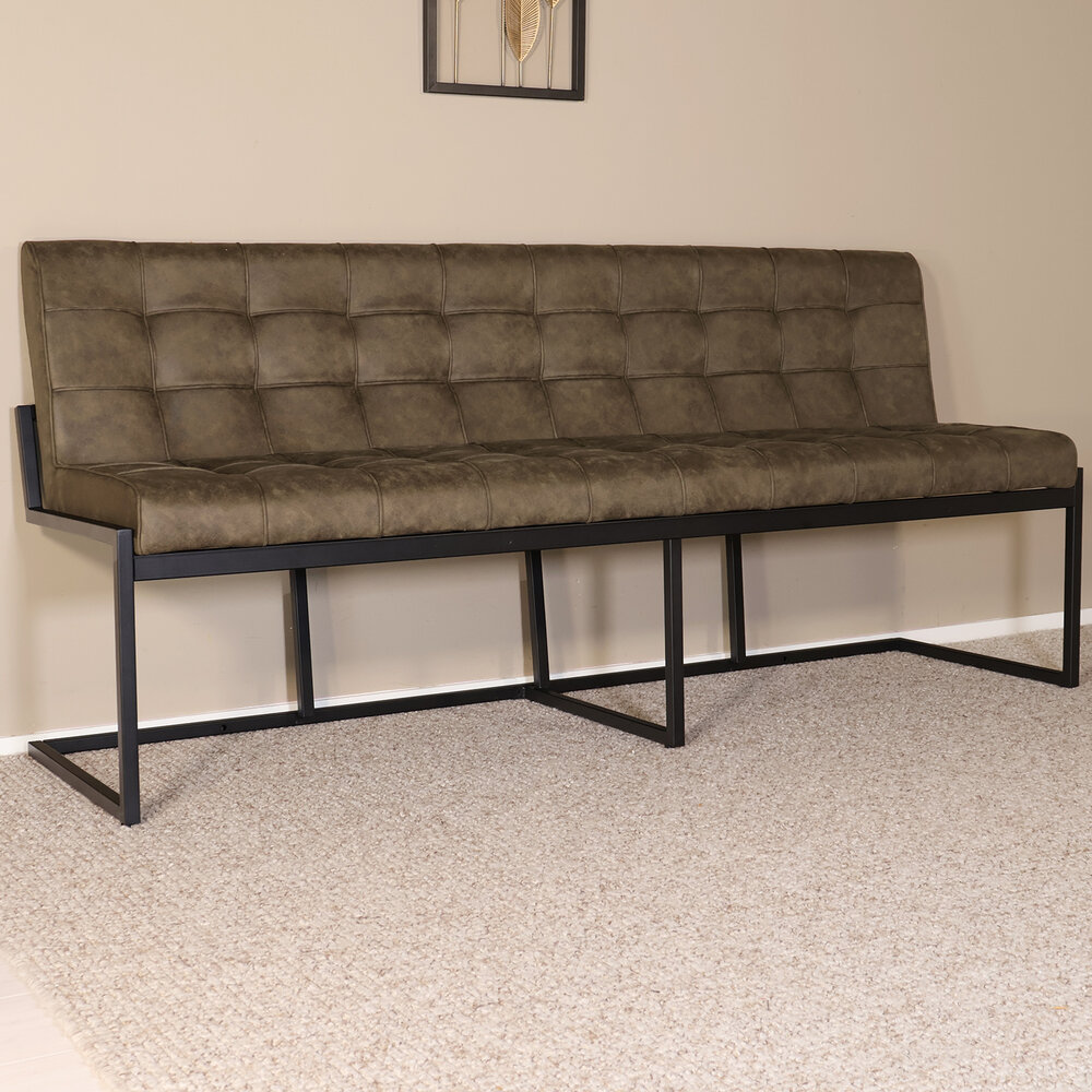 Eetkamerbank Vito 200cm donkergroen microvezel eetbank