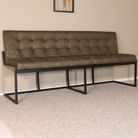 Lizzely Garden & Living Eetkamerbank Vito 200cm donkergroen microvezel eetbank