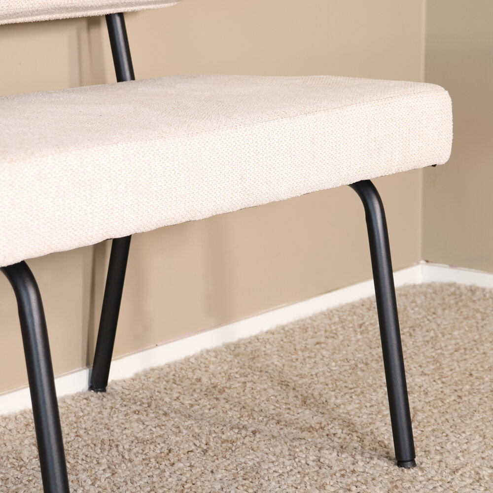 Eetkamerbank Wendy 200cm zand stof eetbank Eetkamerbank Wendy 200cm zand stof eetbank