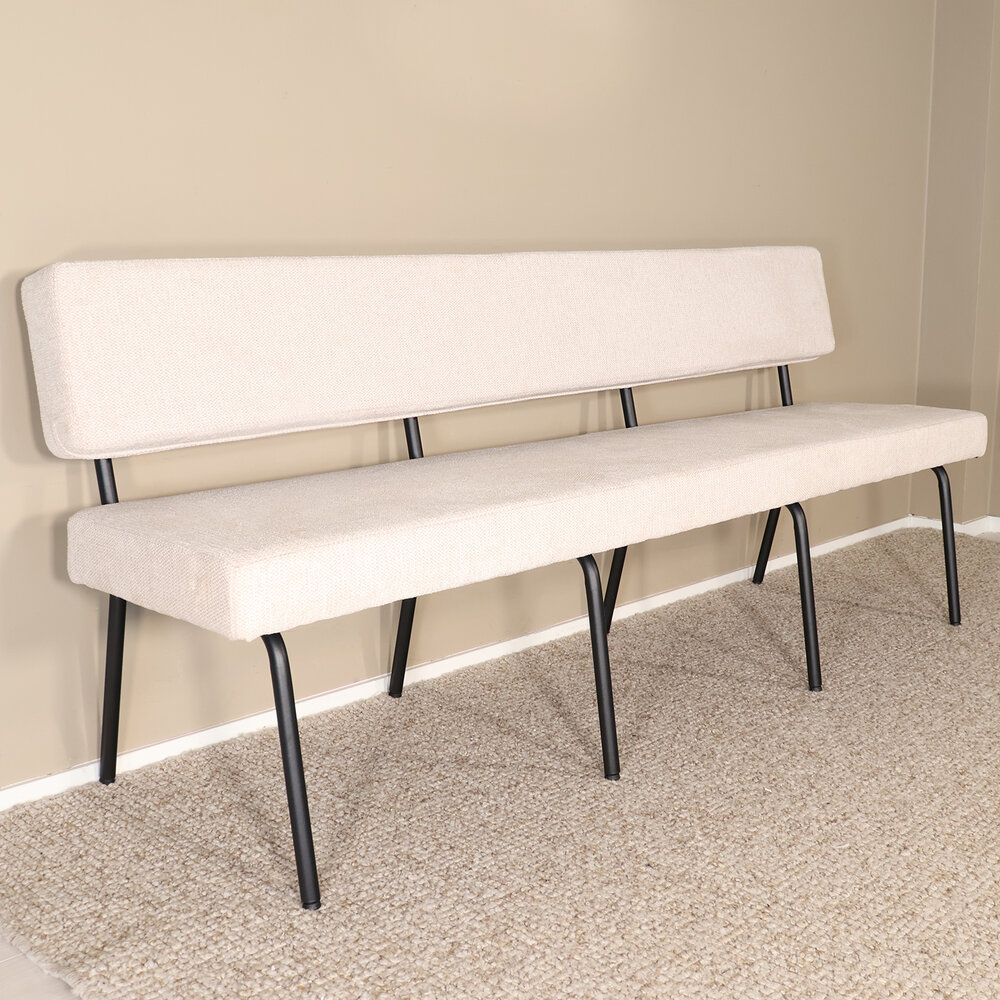 Eetkamerbank Wendy 200cm zand stof eetbank Eetkamerbank Wendy 200cm zand stof eetbank