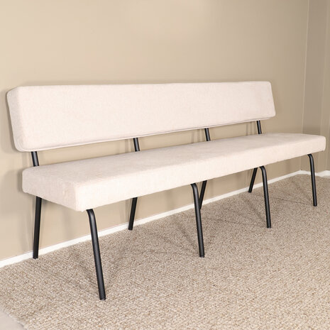 Lizzely Garden & Living Eetkamerbank Wendy 200cm zand stof eetbank Lizzely Garden & Living Eetkamerbank Wendy 200cm zand stof eetbank