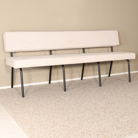 Lizzely Garden & Living Eetkamerbank Wendy 200cm zand stof eetbank Lizzely Garden & Living Eetkamerbank Wendy 200cm zand stof eetbank