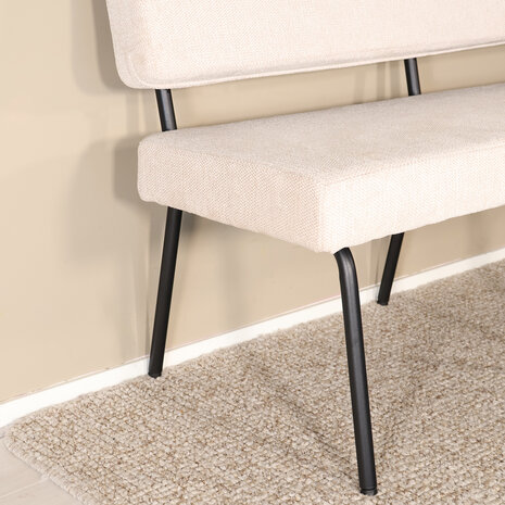 Lizzely Garden & Living Eetkamerbank Wendy 200cm zand stof eetbank Lizzely Garden & Living Eetkamerbank Wendy 200cm zand stof eetbank