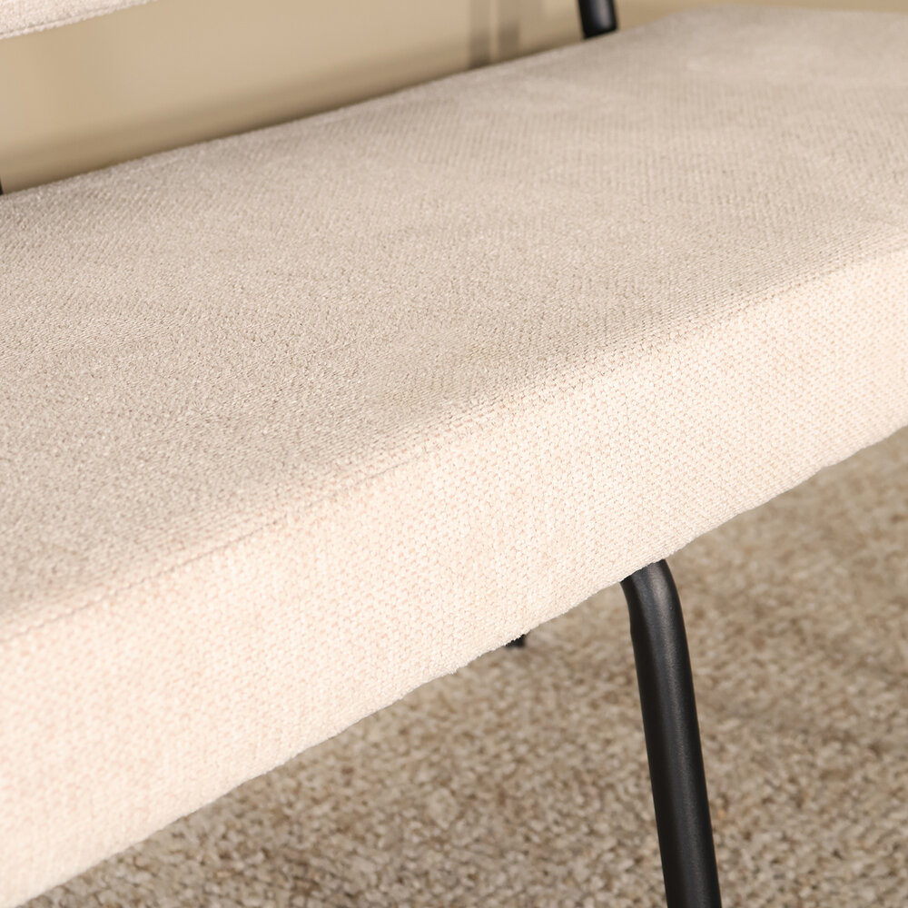 Eetkamerbank Wendy 200cm zand stof eetbank Eetkamerbank Wendy 200cm zand stof eetbank