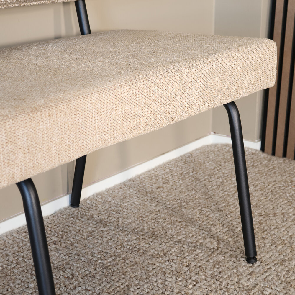 Eetkamerbank Wendy 200cm beige stof eetbank Eetkamerbank Wendy 200cm beige stof eetbank