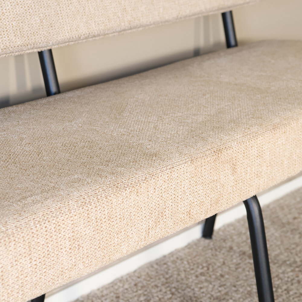 Eetkamerbank Wendy 200cm beige stof eetbank Eetkamerbank Wendy 200cm beige stof eetbank