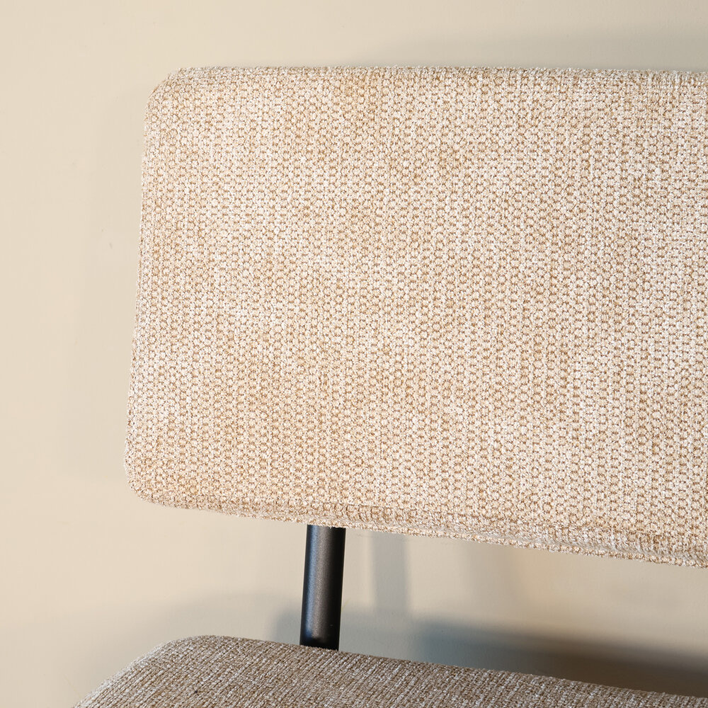 Eetkamerbank Wendy 200cm beige stof eetbank Eetkamerbank Wendy 200cm beige stof eetbank