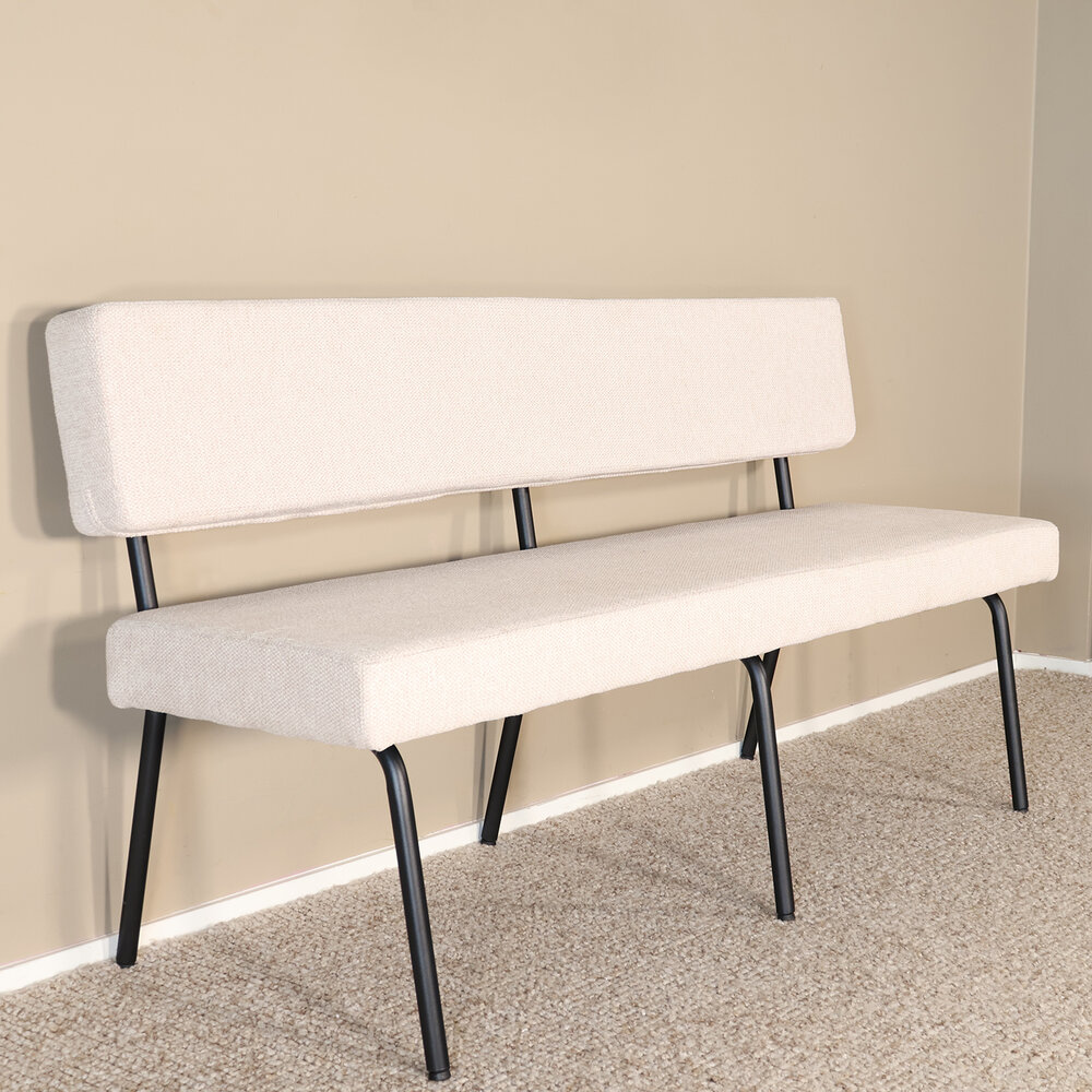Eetkamerbank Wendy 160cm zand stof eetbank Eetkamerbank Wendy 160cm zand stof eetbank