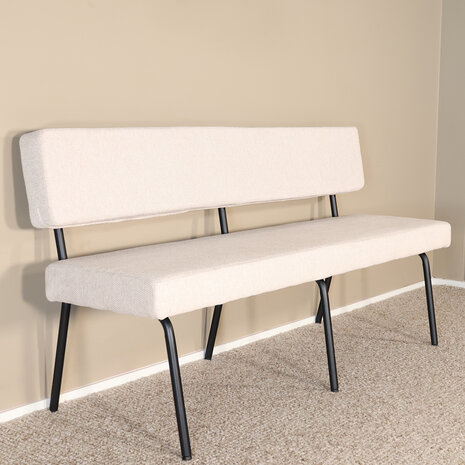 Lizzely Garden & Living Eetkamerbank Wendy 160cm zand stof eetbank Lizzely Garden & Living Eetkamerbank Wendy 160cm zand stof eetbank