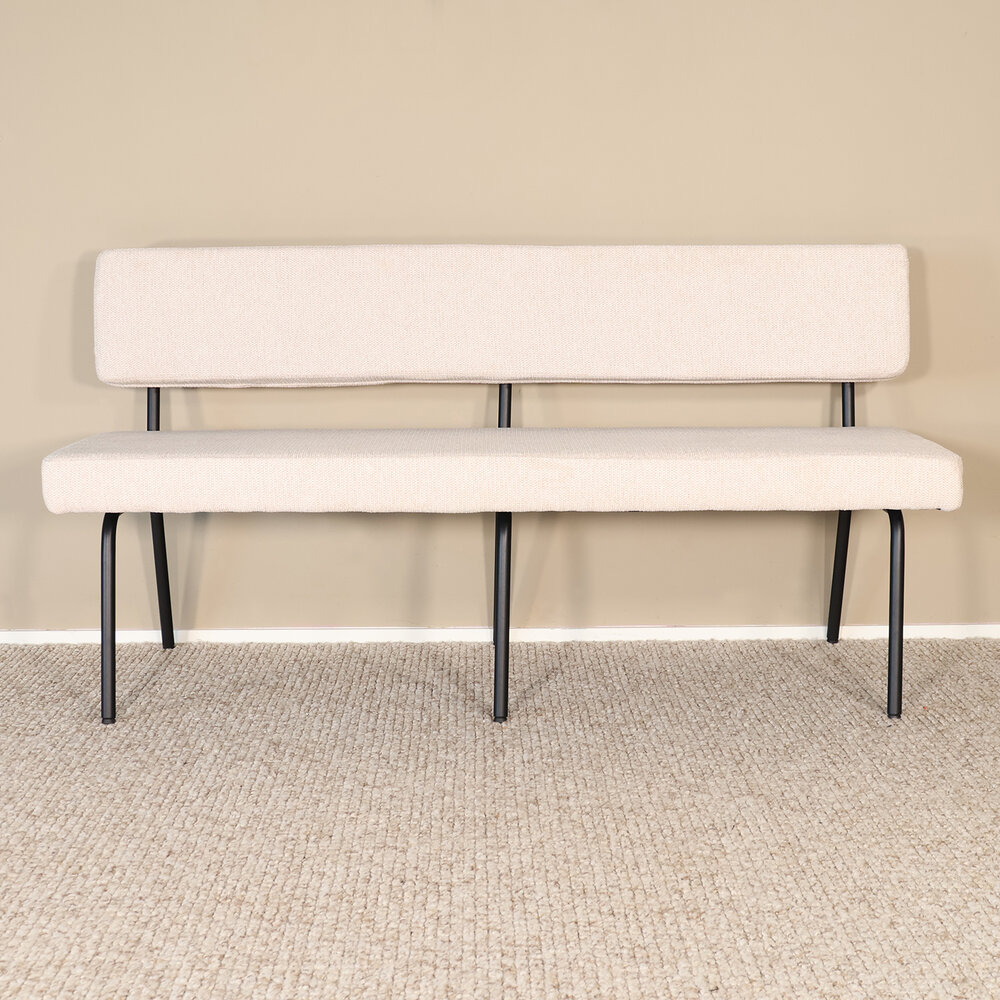 Eetkamerbank Wendy 160cm zand stof eetbank Eetkamerbank Wendy 160cm zand stof eetbank