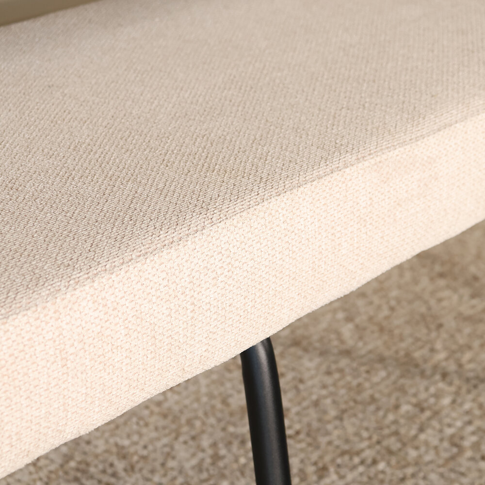 Eetkamerbank Wendy 160cm zand stof eetbank Eetkamerbank Wendy 160cm zand stof eetbank