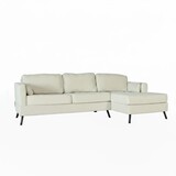 Lizzely Garden & Living Hoekbank design Lizza 269cm bank beige velvet loungebank zowel links als rechts bankstel