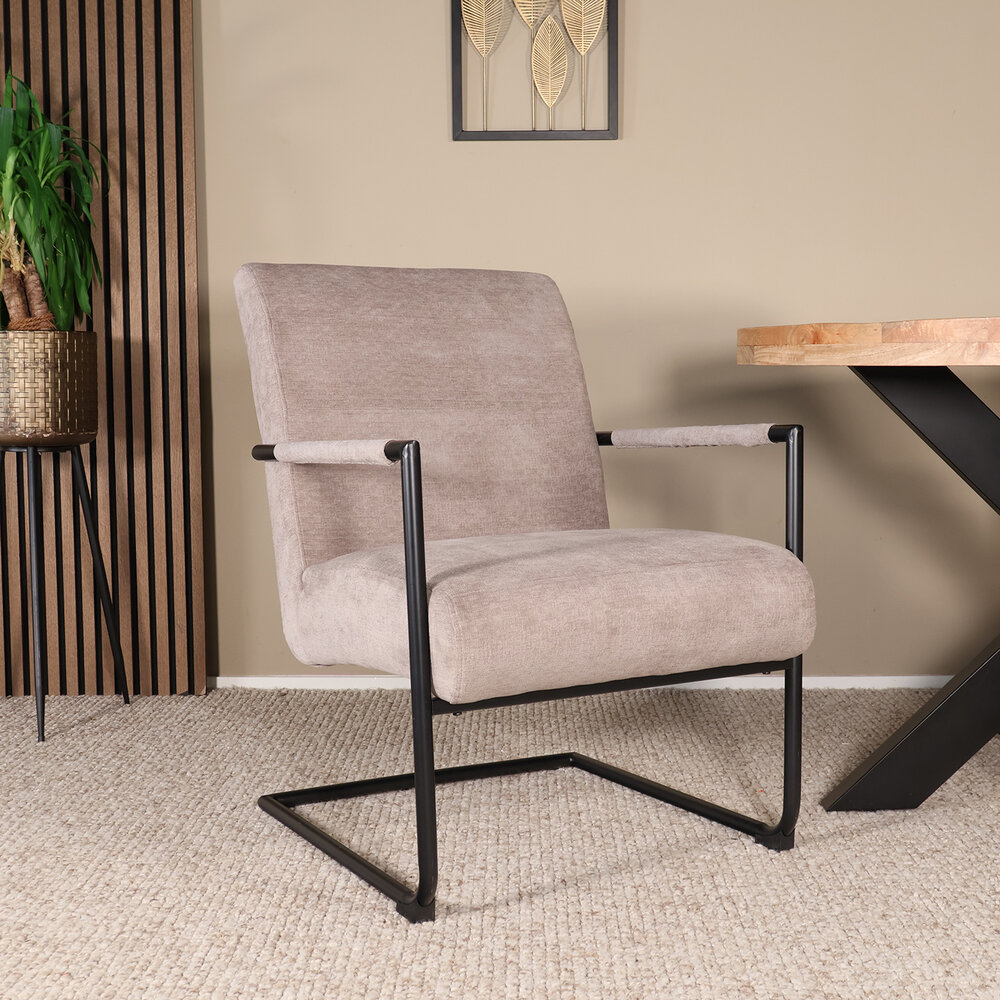 Fauteuil met armleuningen Merlijn grijs chenille 1 persoon stoel Fauteuil met armleuningen Merlijn grijs chenille 1 persoon stoel