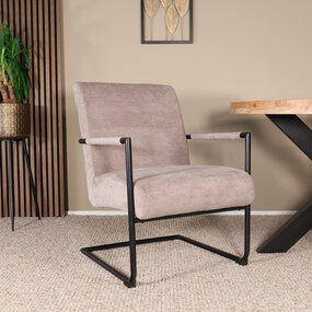 Lizzely Garden & Living Fauteuil met armleuningen Merlijn grijs chenille Lizzely Garden & Living Fauteuil met armleuningen Merlijn grijs chenille