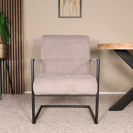 Lizzely Garden & Living Fauteuil met armleuningen Merlijn grijs chenille 1 persoon stoel Lizzely Garden & Living Fauteuil met armleuningen Merlijn grijs chenille 1 persoon stoel