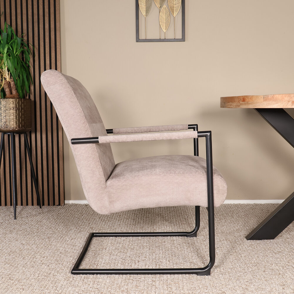 Fauteuil met armleuningen Merlijn grijs chenille 1 persoon stoel Fauteuil met armleuningen Merlijn grijs chenille 1 persoon stoel