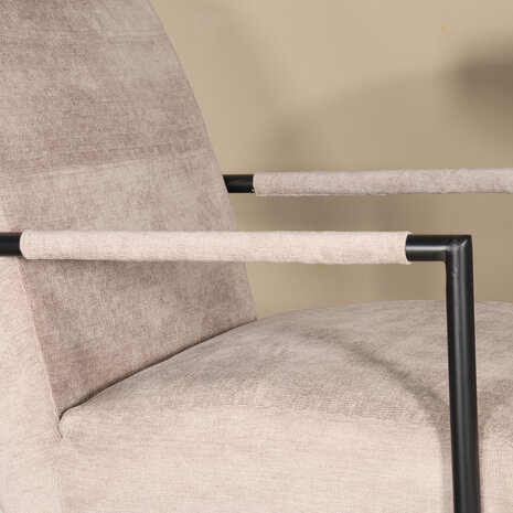 Lizzely Garden & Living Fauteuil met armleuningen Merlijn grijs chenille 1 persoon stoel Lizzely Garden & Living Fauteuil met armleuningen Merlijn grijs chenille 1 persoon stoel