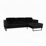 Lizzely Garden & Living Hoekbank design Darsiono 280cm bank zwart velvet loungebank zowel links als rechts bankstel