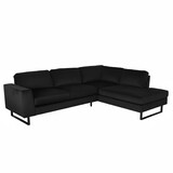 Lizzely Garden & Living Hoekbank design Puckerto 290cm velvet zwart rechts loungebank