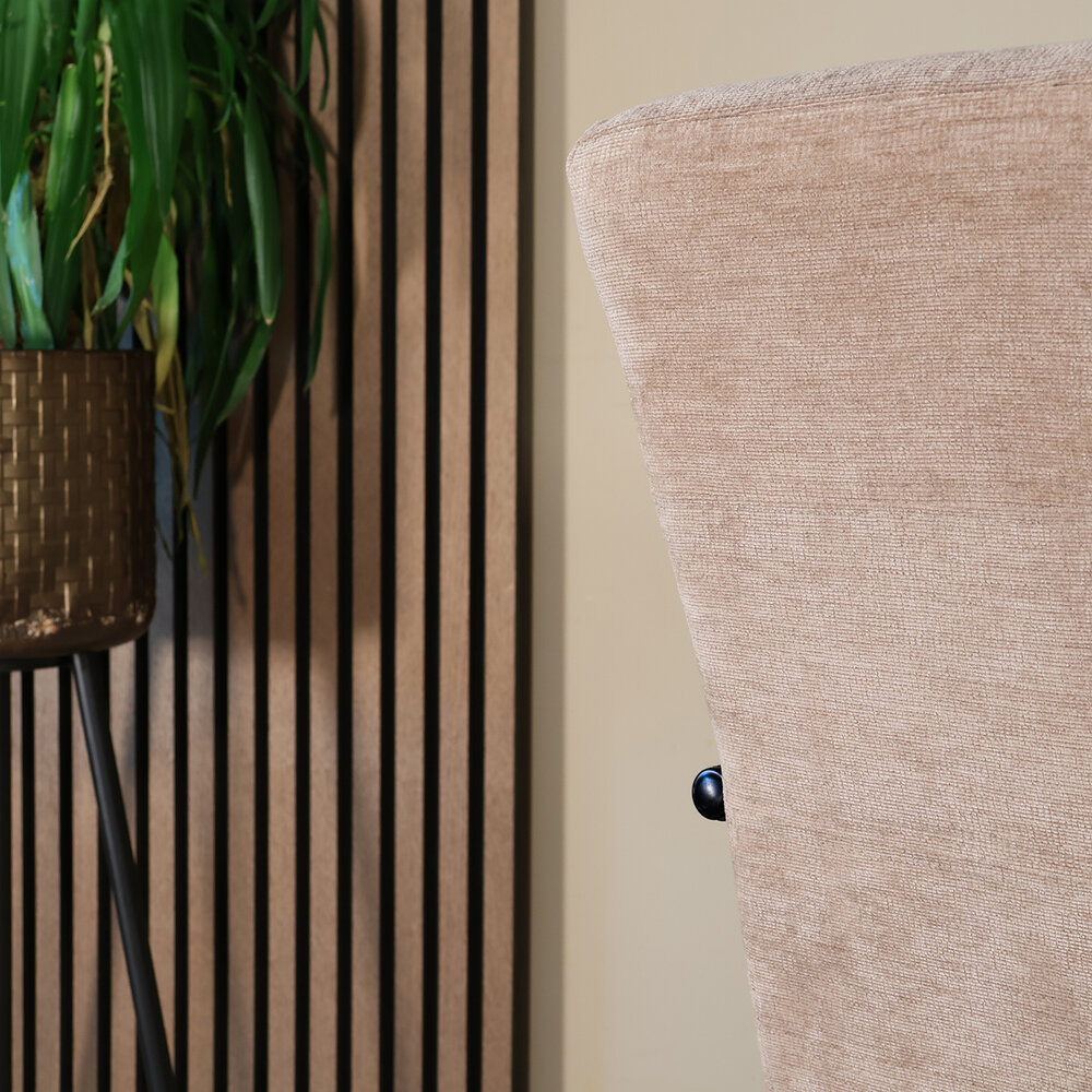 Fauteuil met armleuningen Merlijn bruin chenille 1 persoon stoel Fauteuil met armleuningen Merlijn bruin chenille 1 persoon stoel