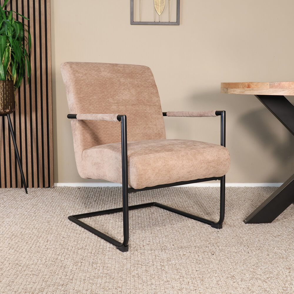 Fauteuil met armleuningen Merlijn bruin chenille 1 persoon stoel Fauteuil met armleuningen Merlijn bruin chenille 1 persoon stoel