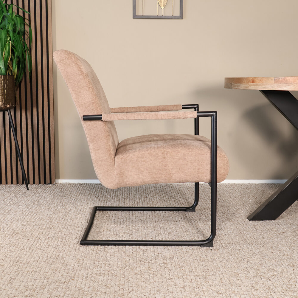 Fauteuil met armleuningen Merlijn bruin chenille 1 persoon stoel Fauteuil met armleuningen Merlijn bruin chenille 1 persoon stoel