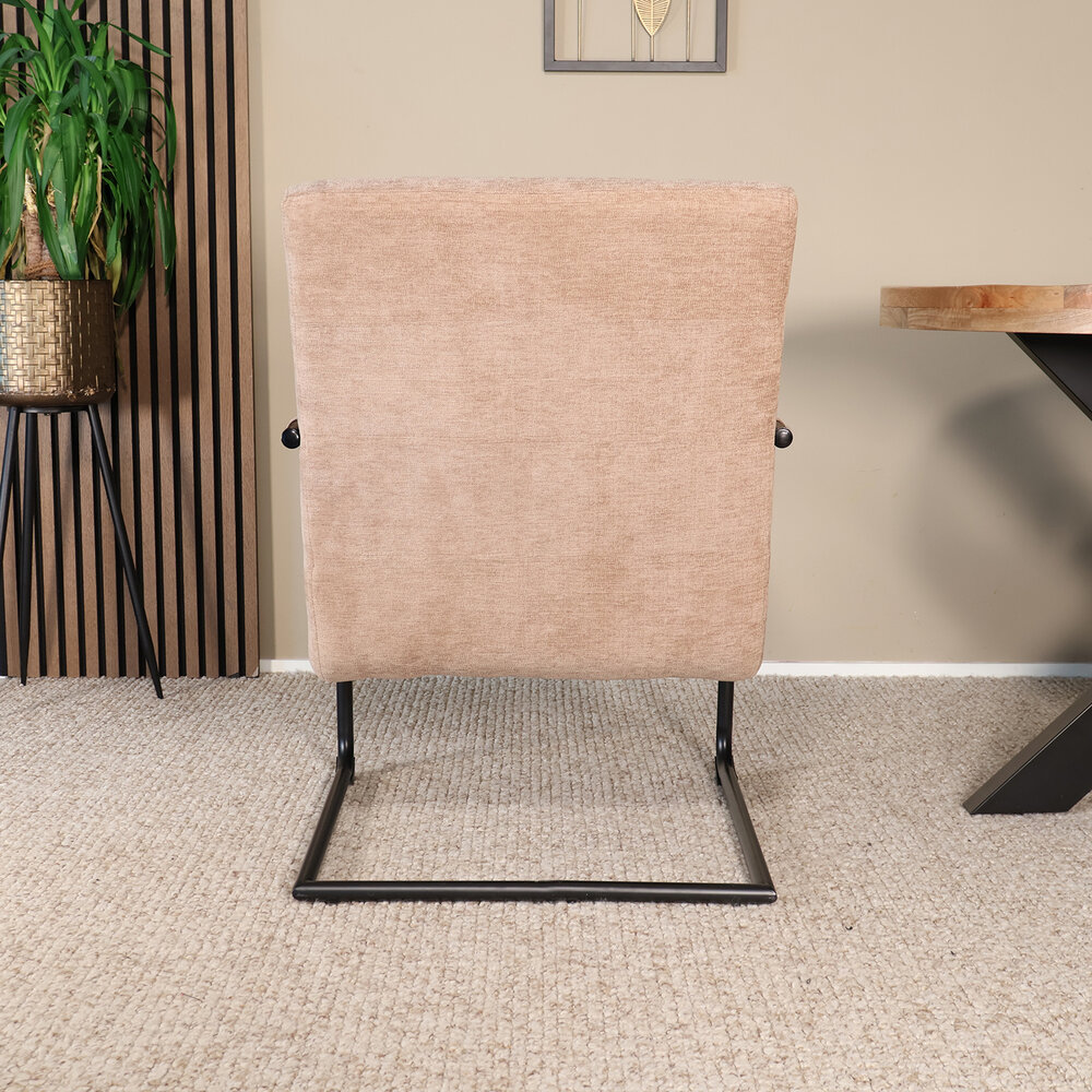 Fauteuil met armleuningen Merlijn bruin chenille 1 persoon stoel Fauteuil met armleuningen Merlijn bruin chenille 1 persoon stoel