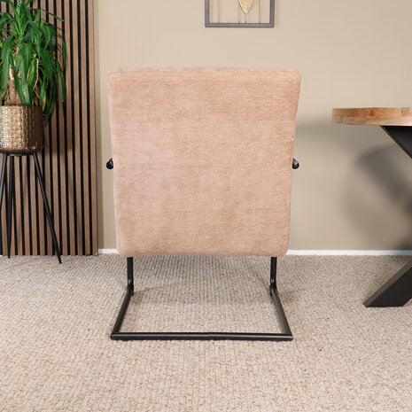 Lizzely Garden & Living Fauteuil met armleuningen Merlijn bruin chenille 1 persoon stoel Lizzely Garden & Living Fauteuil met armleuningen Merlijn bruin chenille 1 persoon stoel