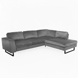 Lizzely Garden & Living Hoekbank design Puckerto 290cm bank velvet grijs hoek loungebank rechts bankstel