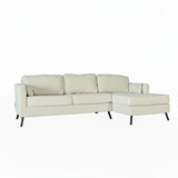 Lizzely Garden & Living Hoekbank design Darsiono 280cm bank beige velvet loungebank zowel links als rechts bankstel