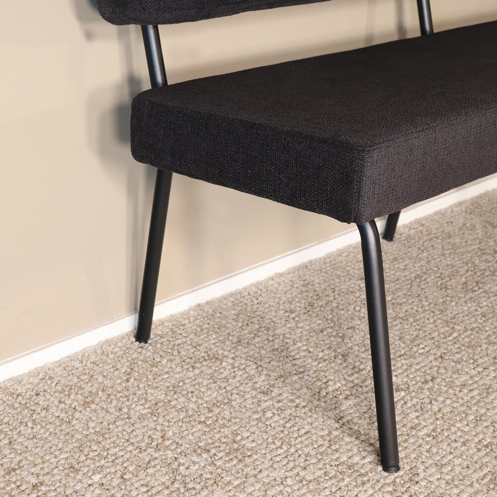 Eetkamerbank Wendy 160cm zwart stof eetbank Eetkamerbank Wendy 160cm zwart stof eetbank