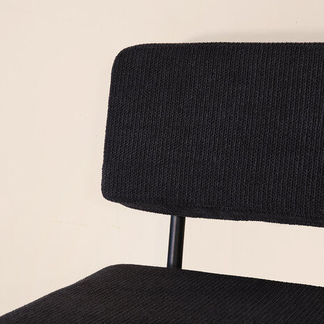 Lizzely Garden & Living Eetkamerbank Wendy 160cm zwart stof eetbank Lizzely Garden & Living Eetkamerbank Wendy 160cm zwart stof eetbank