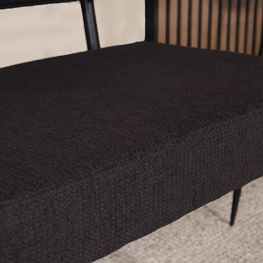 Eetkamerbank Wendy 160cm zwart stof eetbank Eetkamerbank Wendy 160cm zwart stof eetbank
