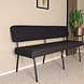 Lizzely Garden & Living Eetkamerbank Wendy 160cm zwart stof eetbank Lizzely Garden & Living Eetkamerbank Wendy 160cm zwart stof eetbank