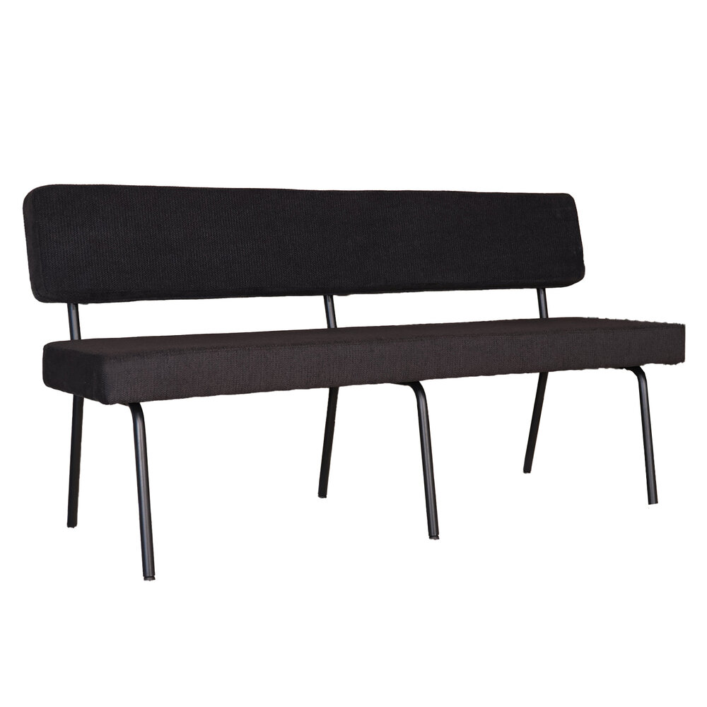 Eetkamerbank Wendy 160cm zwart stof eetbank Eetkamerbank Wendy 160cm zwart stof eetbank