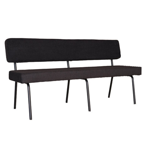Lizzely Garden & Living Eetkamerbank Wendy 160cm zwart stof eetbank Lizzely Garden & Living Eetkamerbank Wendy 160cm zwart stof eetbank