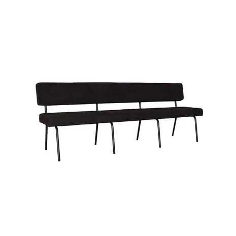 Lizzely Garden & Living Eetkamerbank Wendy 220cm zwart stof eetbank Lizzely Garden & Living Eetkamerbank Wendy 220cm zwart stof eetbank