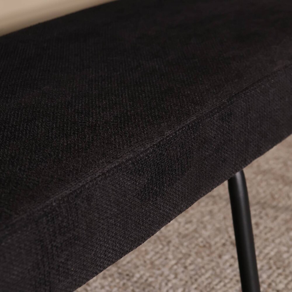 Eetkamerbank Wendy 220cm zwart stof eetbank Eetkamerbank Wendy 220cm zwart stof eetbank