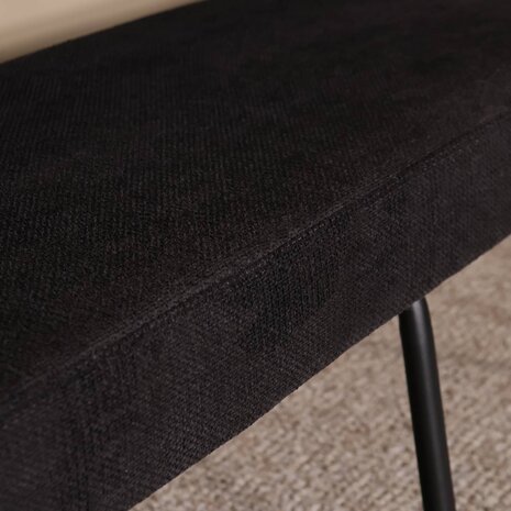 Lizzely Garden & Living Eetkamerbank Wendy 220cm zwart stof eetbank Lizzely Garden & Living Eetkamerbank Wendy 220cm zwart stof eetbank
