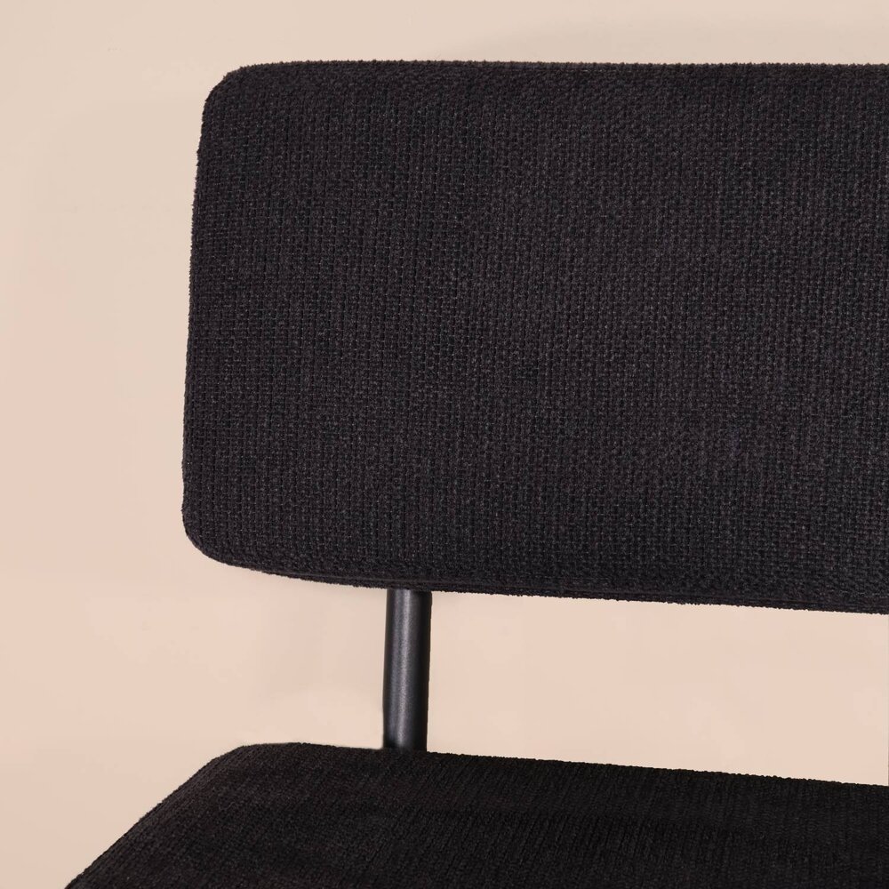 Eetkamerbank Wendy 220cm zwart stof eetbank Eetkamerbank Wendy 220cm zwart stof eetbank