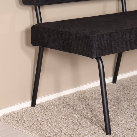 Lizzely Garden & Living Eetkamerbank Wendy 220cm zwart stof eetbank Lizzely Garden & Living Eetkamerbank Wendy 220cm zwart stof eetbank