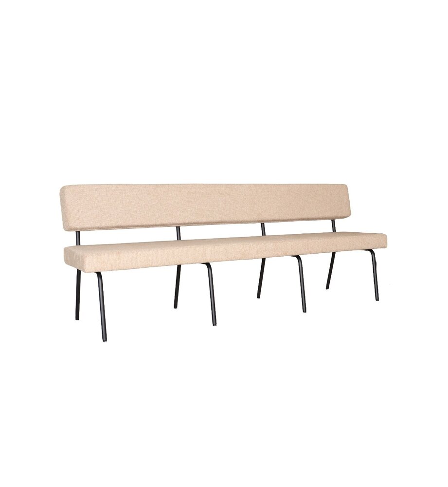 Eetkamerbank Wendy 220cm beige stof eetbank Eetkamerbank Wendy 220cm beige stof eetbank