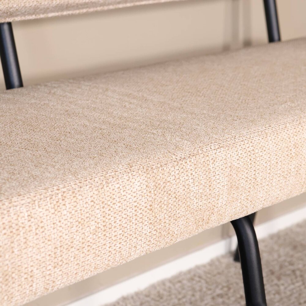 Eetkamerbank Wendy 220cm beige stof eetbank Eetkamerbank Wendy 220cm beige stof eetbank