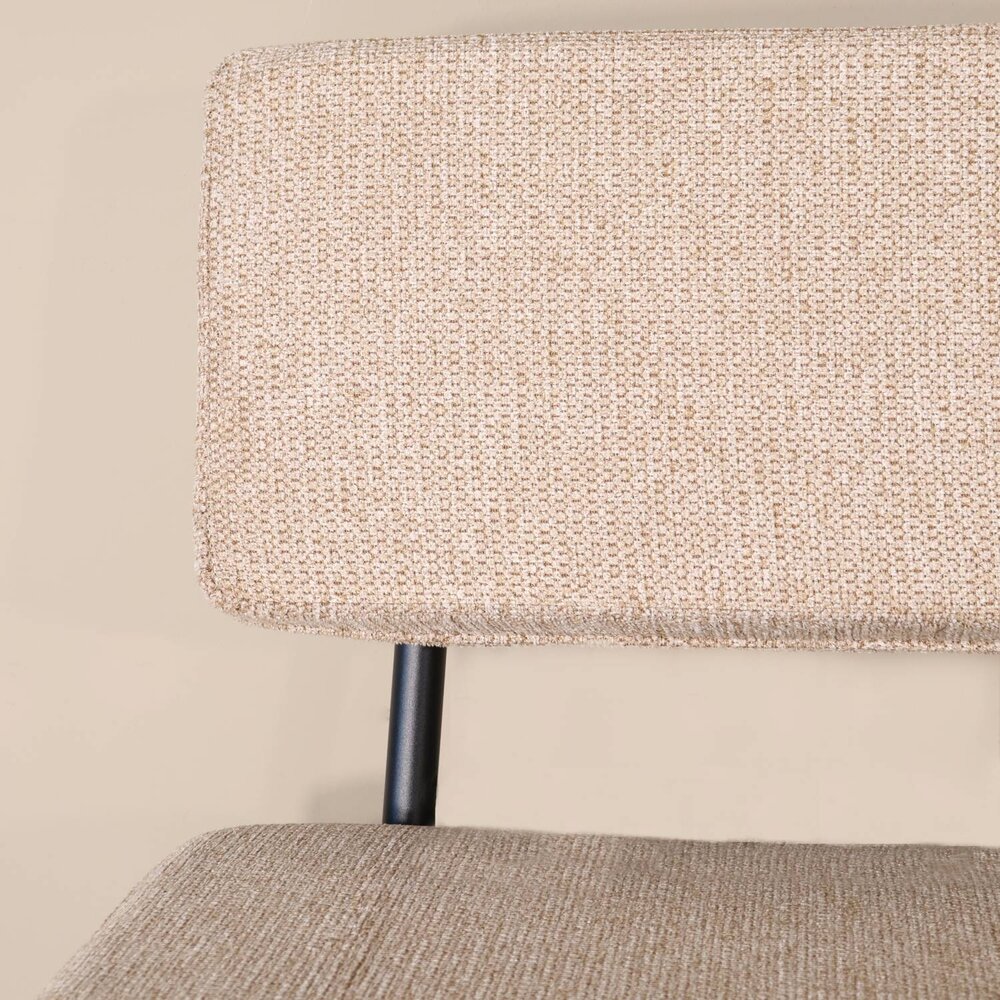 Eetkamerbank Wendy 220cm beige stof eetbank Eetkamerbank Wendy 220cm beige stof eetbank