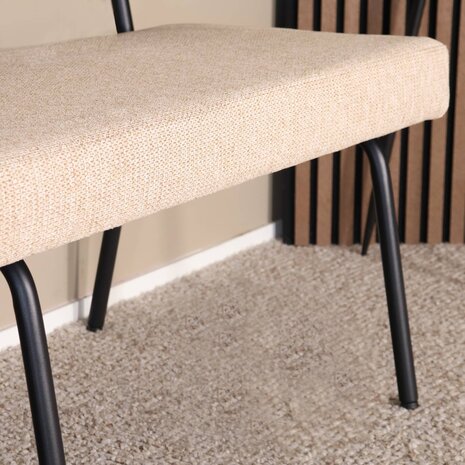 Lizzely Garden & Living Eetkamerbank Wendy 220cm beige stof eetbank Lizzely Garden & Living Eetkamerbank Wendy 220cm beige stof eetbank