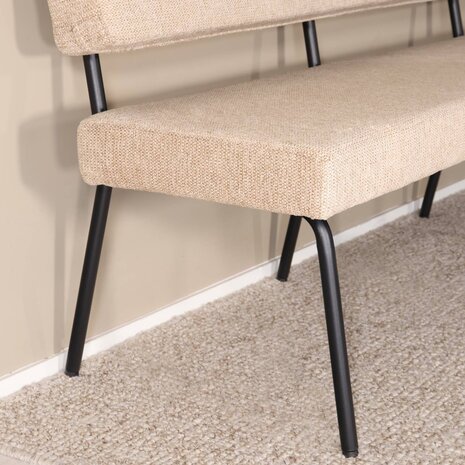 Lizzely Garden & Living Eetkamerbank Wendy 220cm beige stof eetbank Lizzely Garden & Living Eetkamerbank Wendy 220cm beige stof eetbank